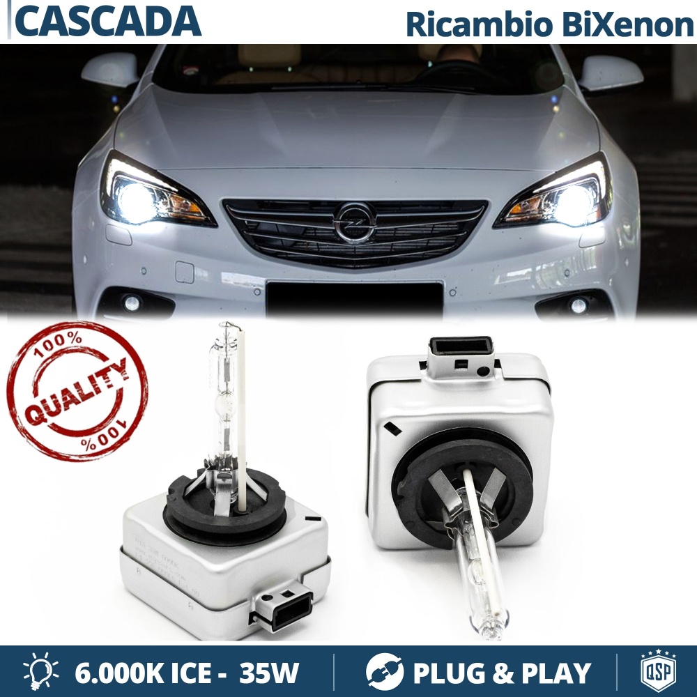 2x Bombillas Bi-Xenon D1S de Repuesto para OPEL CASCADA Luz 6.000K Blanco Frio Lámpara 35W