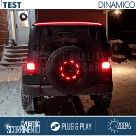 Rear Adhesive LED SPOILER For Jeep Patriot | Roof SEQUENTIAL LED Strip in Black Carbon Fiber Effect