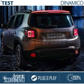 Rear Adhesive LED SPOILER For Jeep Renegade | Roof SEQUENTIAL LED Strip in Black Carbon Fiber Effect