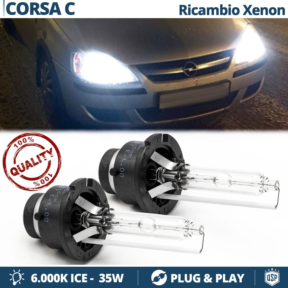 2x Bombillas Xenon D2S de Repuesto para OPEL CORSA C Luz 6.000K Blanco Frio Lámpara 35W