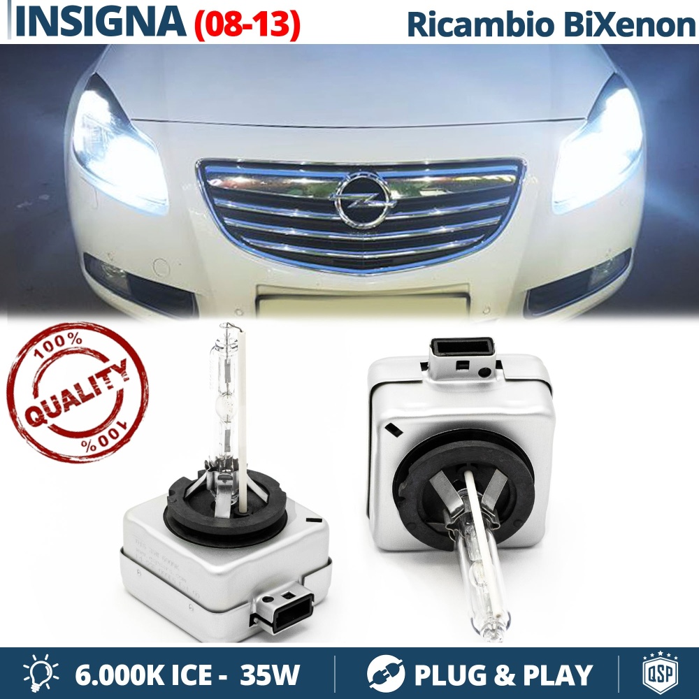 2x Bombillas Bi-Xenon D1S de Repuesto para OPEL INSIGNIA A HASTA 2013 Luz 6.000K Blanco Frio Lámpara 35W