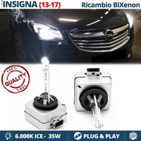 2x Bombillas Bi-Xenon D3S de Repuesto para OPEL INSIGNIA A 13-17 Luz 6.000K Blanco Frio Lámpara 35W