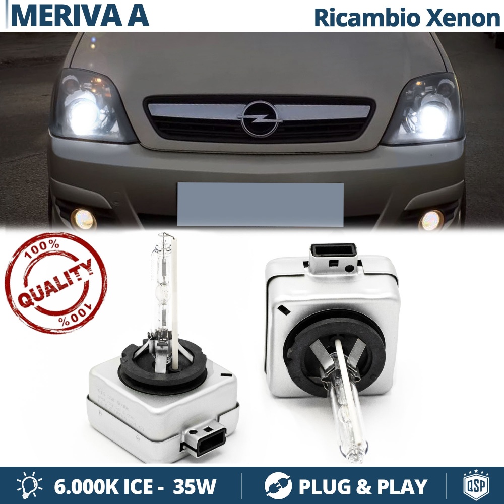2x Bombillas Xenon D1S de Repuesto para OPEL MERIVA A Luz 6.000K Blanco Frio Lámpara 35W