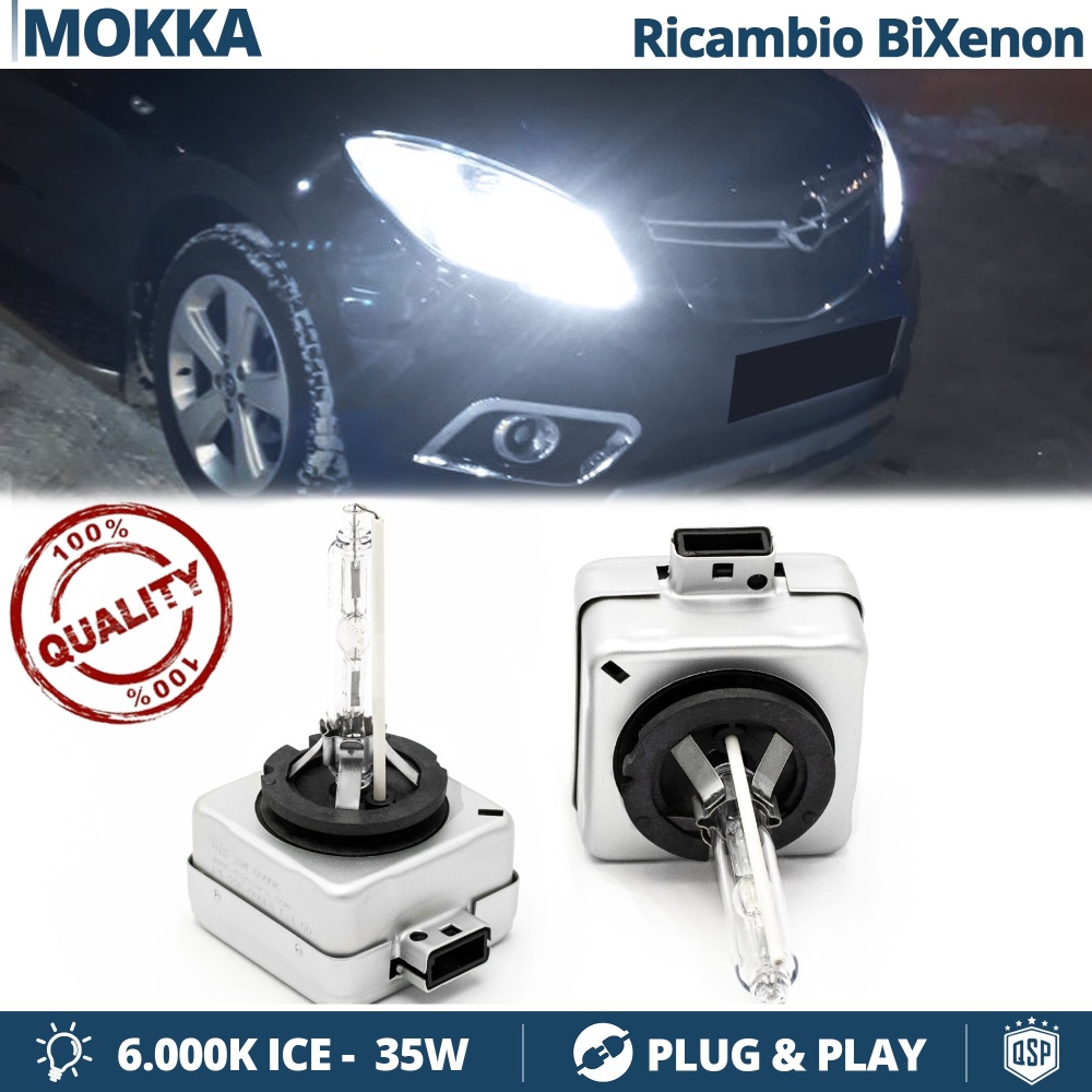 2x Bombillas Bi-Xenon D3S de Repuesto para OPEL MOKKA Luz 6.000K Blanco Frio Lámpara 35W