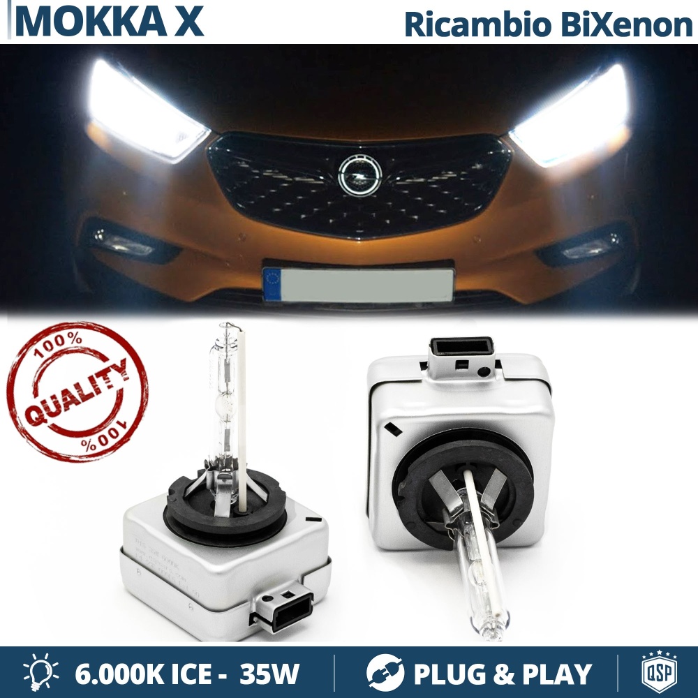2x Bombillas Bi-Xenon D3S de Repuesto para OPEL MOKKA X Luz 6.000K Blanco Frio Lámpara 35W