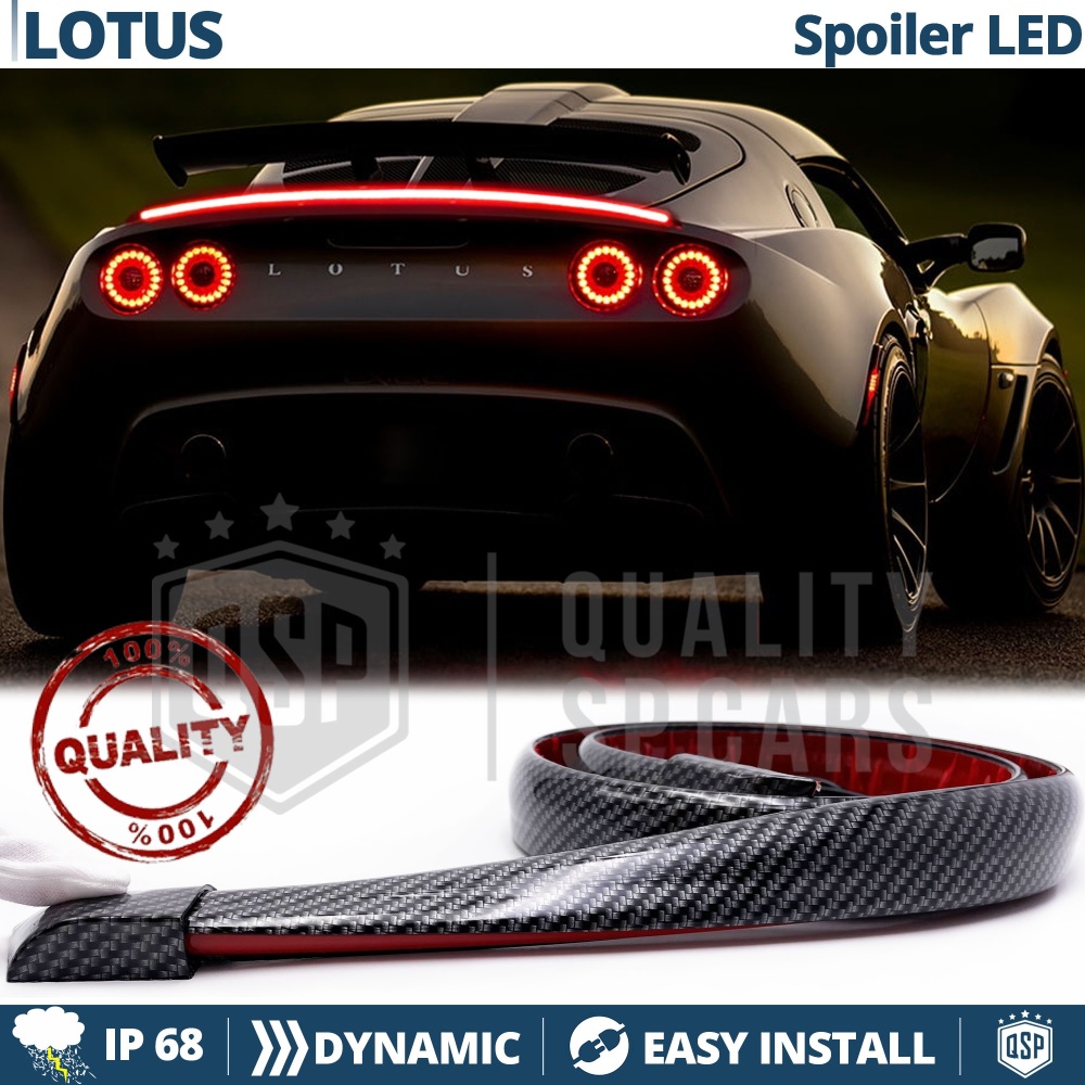 SPOILER LED Posteriore Per Lotus Elise | Striscia LED DINAMICA, Alettone Adesivo Fibra di Carbonio