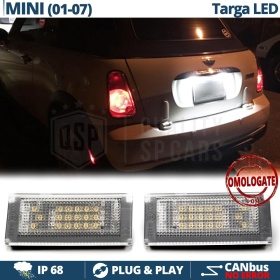 2 Luces de Matricula Led para Mini One, Cooper, S Canbus 18 Led 6.500K Blanco Frío, Plug & Play