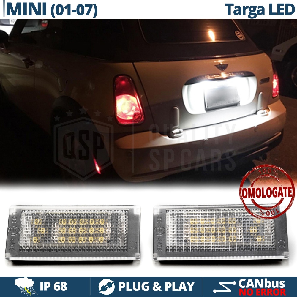 2 Luces de Matricula Led para Mini One, Cooper, S Canbus 18 Led 6.500K Blanco Frío, Plug & Play 2 Luces de Matricula Led para Mini One, Cooper, S Canbus 18 Led 6.500K Blanco Frío, Plug & Play