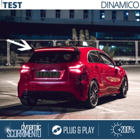 ALERÓN LED Trasero Para Mercedes Clase A | Spoiler LED DINÁMICO Adhesivo Fibra de Carbono Negro