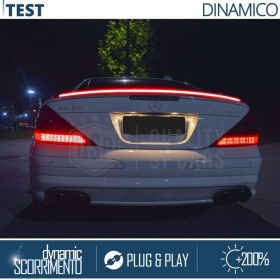 Rear Adhesive LED SPOILER For Mercedes S Class | Roof SEQUENTIAL LED Strip in Black Carbon Fiber Effect