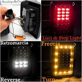 PAREJA FAROS LUCES TRASERAS FULL LED PLUG AND PLAY PARA JEEP WRANGLER JK 2007-  Stop, Marcha Atrás, Intermitentes CANBUS Plug & Play. IP67 Anti Polvo y Agua.