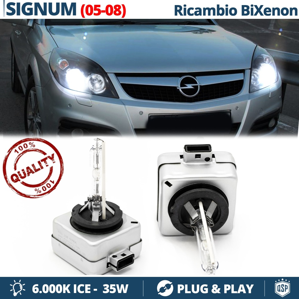 2x Bombillas Bi-Xenon D1S de Repuesto para OPEL SIGNUM FACELIFT Luz 6.000K Blanco Frio Lámpara 35W