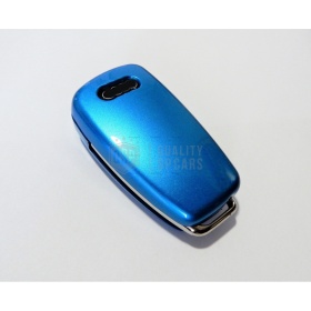 Blue Hard Remote Key Cover for Audi A4 (B7) Protector Shell Case in Thermal Abs