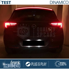 Rear Adhesive LED SPOILER For Opel Antara | Roof SEQUENTIAL LED Strip in Black Carbon Fiber Effect