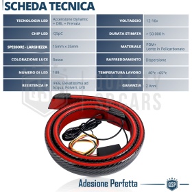 ALERÓN LED Trasero Para Peugeot 406 | Spoiler LED DINÁMICO Adhesivo Fibra de Carbono Negro