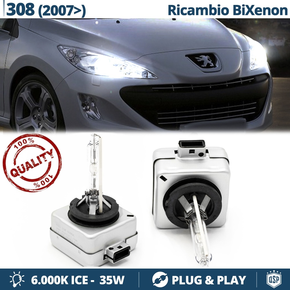 2x D1S Bi-Xenon Brenner Scheinwerferlampe für PEUGEOT 308, 308 CC, SW Ersatzlampe 6.000K Weiße 35W