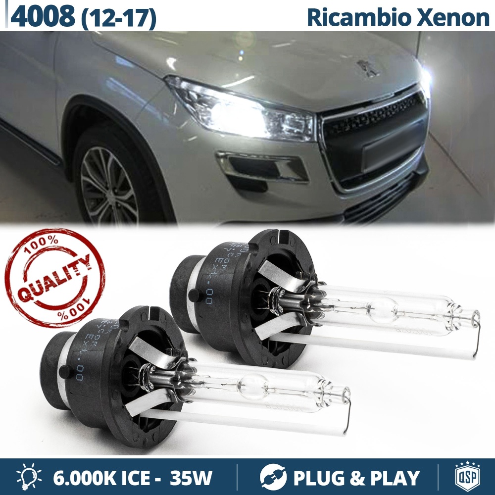 2x Bombillas Xenon D2S de Repuesto para PEUGEOT 4008 Luz 6.000K Blanco Frio Lámpara 35W 2x Bombillas Xenon D2S de Repuesto para PEUGEOT 4008 Luz 6.000K Blanco Frio Lámpara 35W