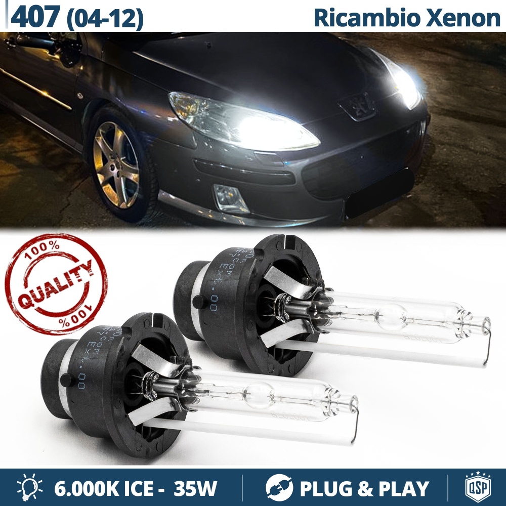 2x D2S Xenon Replacement Bulbs for PEUGEOT 407 HID 6.000K White Ice 35W 2x D2S Xenon Replacement Bulbs for PEUGEOT 407 HID 6.000K White Ice 35W