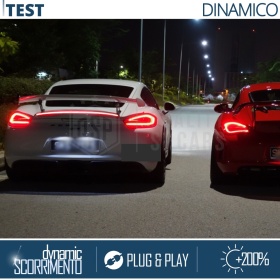 ALERÓN LED Trasero Para Porsche Carrera GT | Spoiler LED DINÁMICO Adhesivo Fibra de Carbono Negro