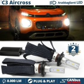 Kit LED H7 para Citroen C3 Aircross Luces de Cruce CANbus | 6500K Blanco Frío 8000LM
