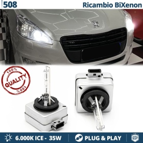 2x Bombillas Bi-Xenon D1S de Repuesto para PEUGEOT 508 1 Luz 6.000K Blanco Frio Lámparas 35W