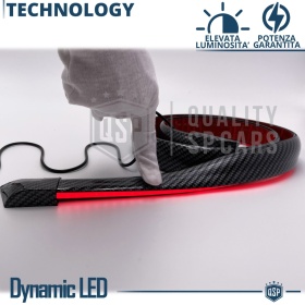 ALERÓN LED Trasero Para Seat Marbella | Spoiler LED DINÁMICO Adhesivo Fibra de Carbono Negro