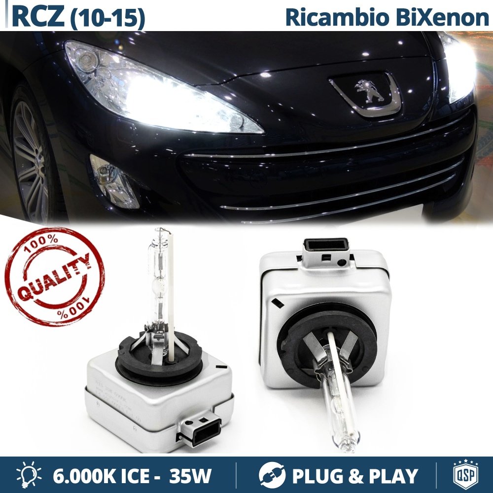 2x Bombillas Bi-Xenon D1S de Repuesto para PEUGEOT RCZ Luz 6.000K Blanco Frio Lámpara 35W