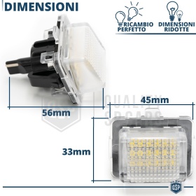 2 Luces de Matricula Led para Mercedes C, E, S, SL Canbus, 18 Led 6.500k Blanco Frío, Plug & Play