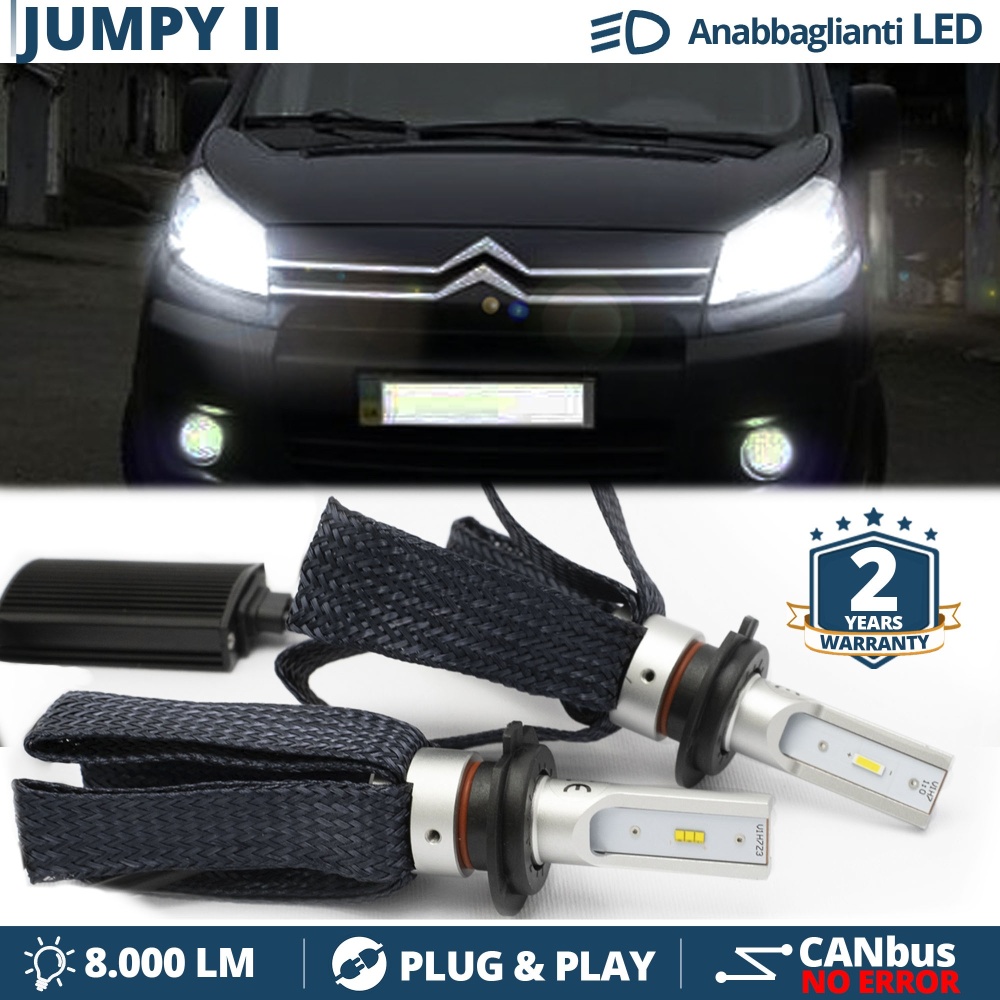 Kit LED H7 para Citroen Jumpy 2 Luces de Cruce CANbus | 6500K Blanco Frío 8000LM
