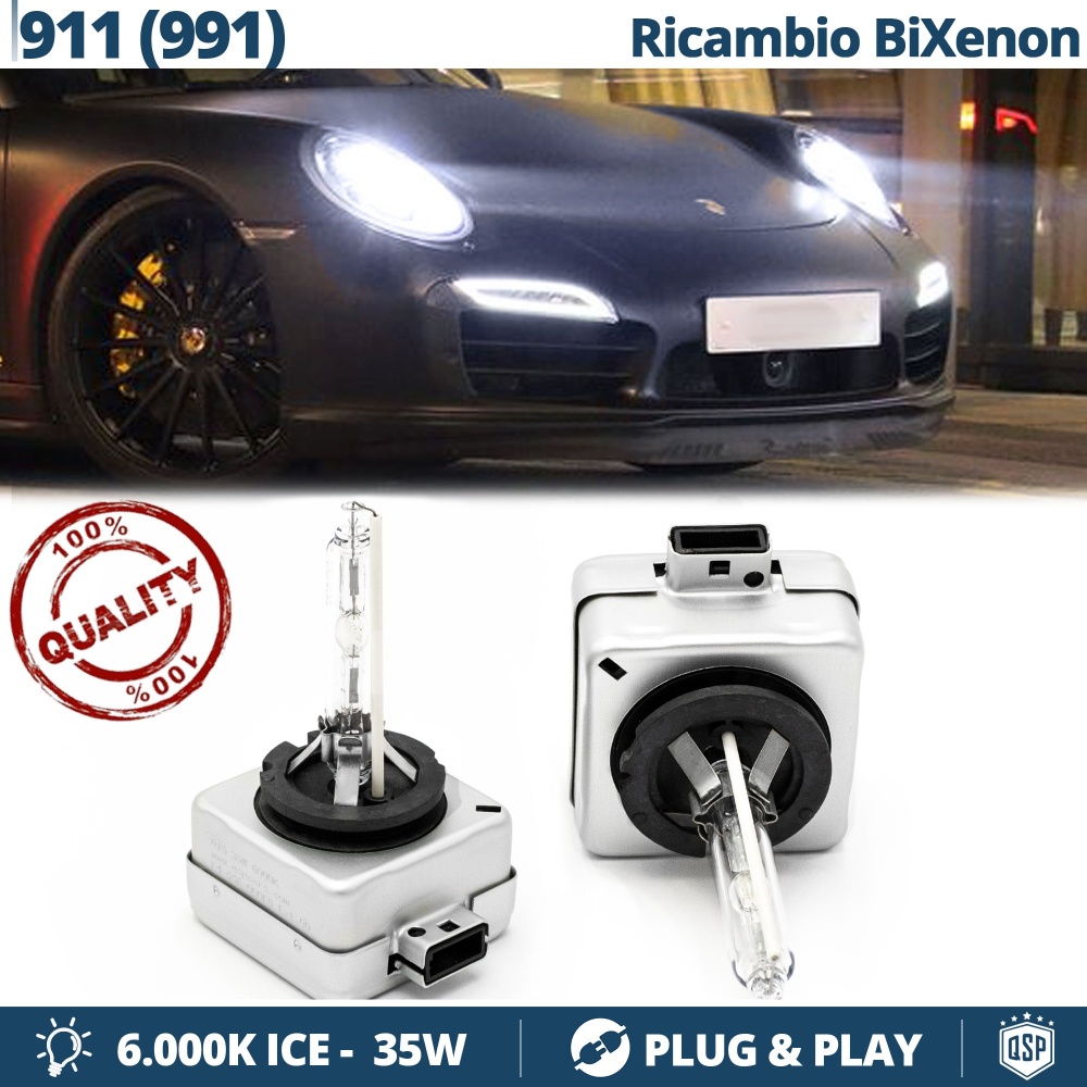 2x D3S Bi-Xenon Replacement Bulbs for PORSCHE 911 (991) HID 6.000K White Ice 35W 2x D3S Bi-Xenon Replacement Bulbs for PORSCHE 911 (991) HID 6.000K White Ice 35W