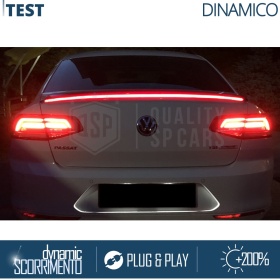 SPOILER LED Arrière Pour VW Passat | Aileron LED SÉQUENTIEL Adhésif en Fibre de Carbone