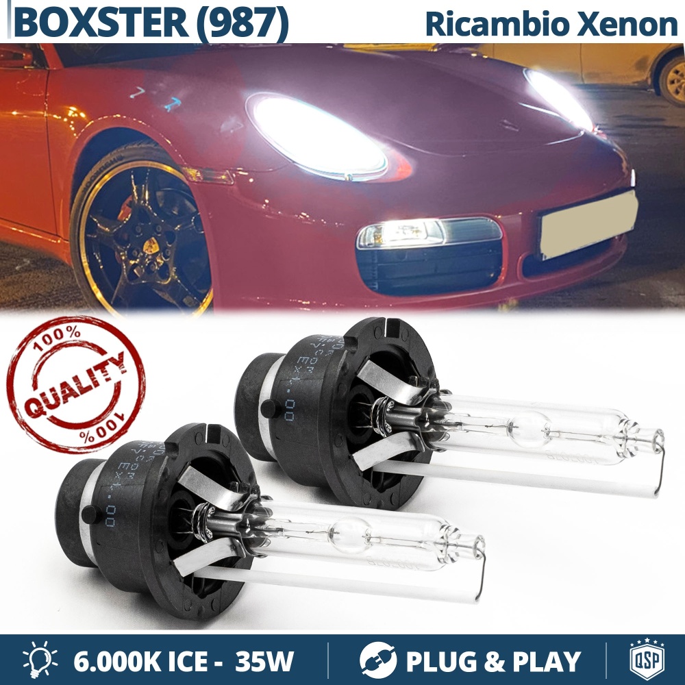 2x Bombillas Bi-Xenon D2S de Repuesto para PORSCHE BOXSTER (987) Luz 6.000K Blanco Frio Lámparas 35W