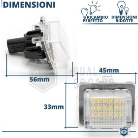 2 Luces de Matricula LED para MERCEDES C, E, CLS, CLA, S, SL CANBUS 18 LED 6.500K BLANCO FRIO Plug & Play