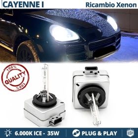 Coppia Lampadine di Ricambio Xenon D1S per PORSCHE CAYENNE I Luci Bianco Ghiaccio 6000K 35W