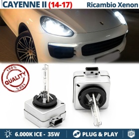 Coppia Lampadine di Ricambio Bi-Xenon D3S per PORSCHE CAYENNE 2 RESTYLING Luci Bianco Ghiaccio 6000K 35W