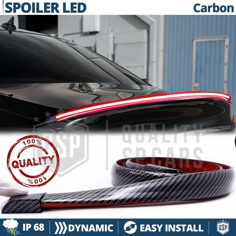 SPOILER LED Posteriore Per Bmw Serie 6 GT | Striscia LED DINAMICA, Alettone Adesivo Fibra di Carbonio