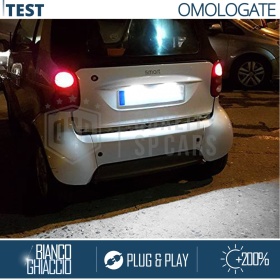 2 Luces De Matricula Led Para Smart Fortwo, Canbus 18 Led 6.500k Blanco Frío, Plug & Play