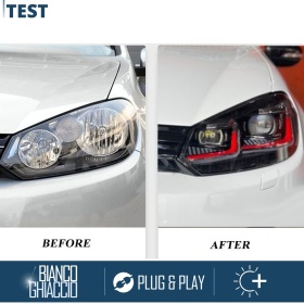 FARI LED Anteriori Per Golf 6 TRASFORMAZIONE in Golf 7 GTI | Ricambio PERFETTO Plug & Play