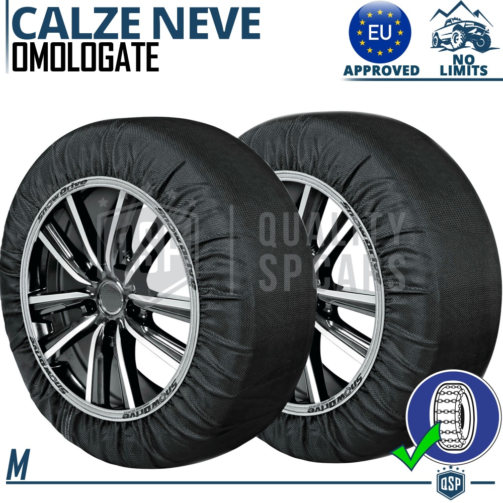 Cadenas de Nieve Textiles para coches, HOMOLOGADOS para Italia y Europa EN | TAMBIÉN PARA no Encadenable | M