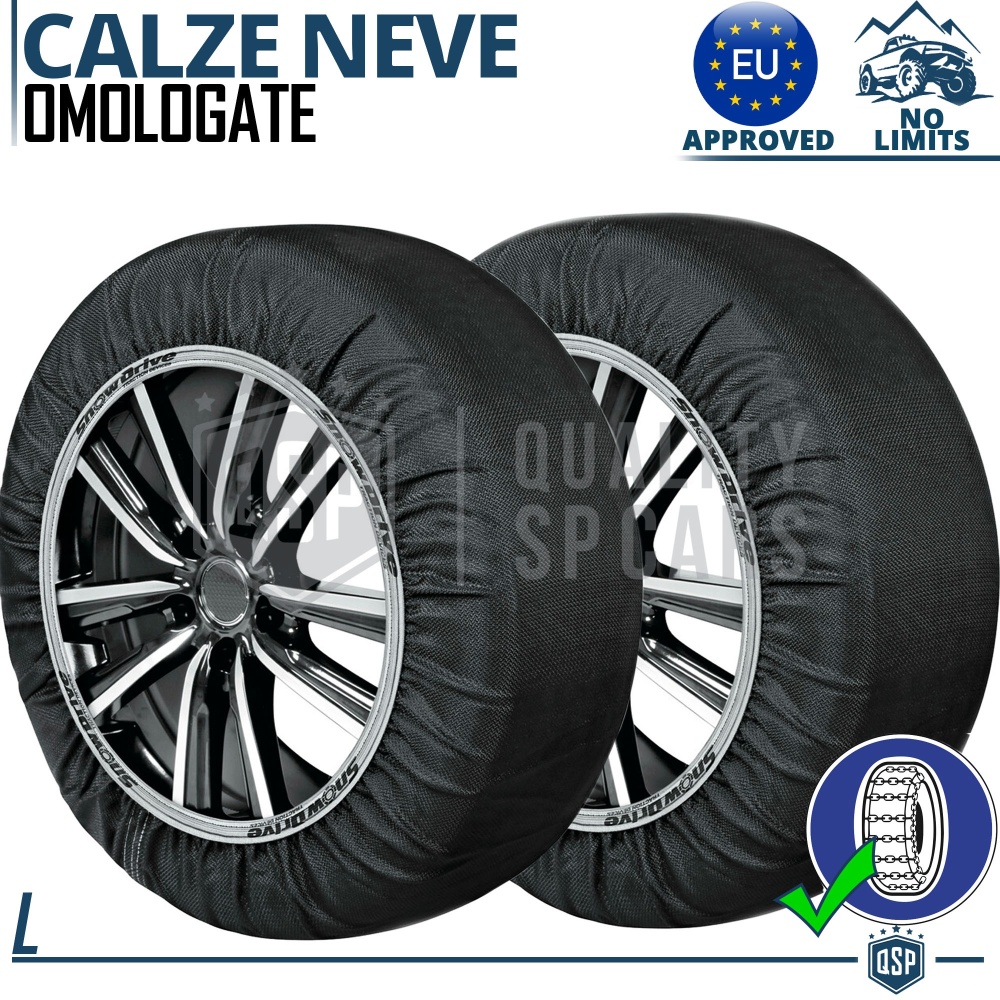 Cadenas de Nieve Textiles para coches, HOMOLOGADOS para Italia y Europa EN | TAMBIÉN PARA no Encadenable | L