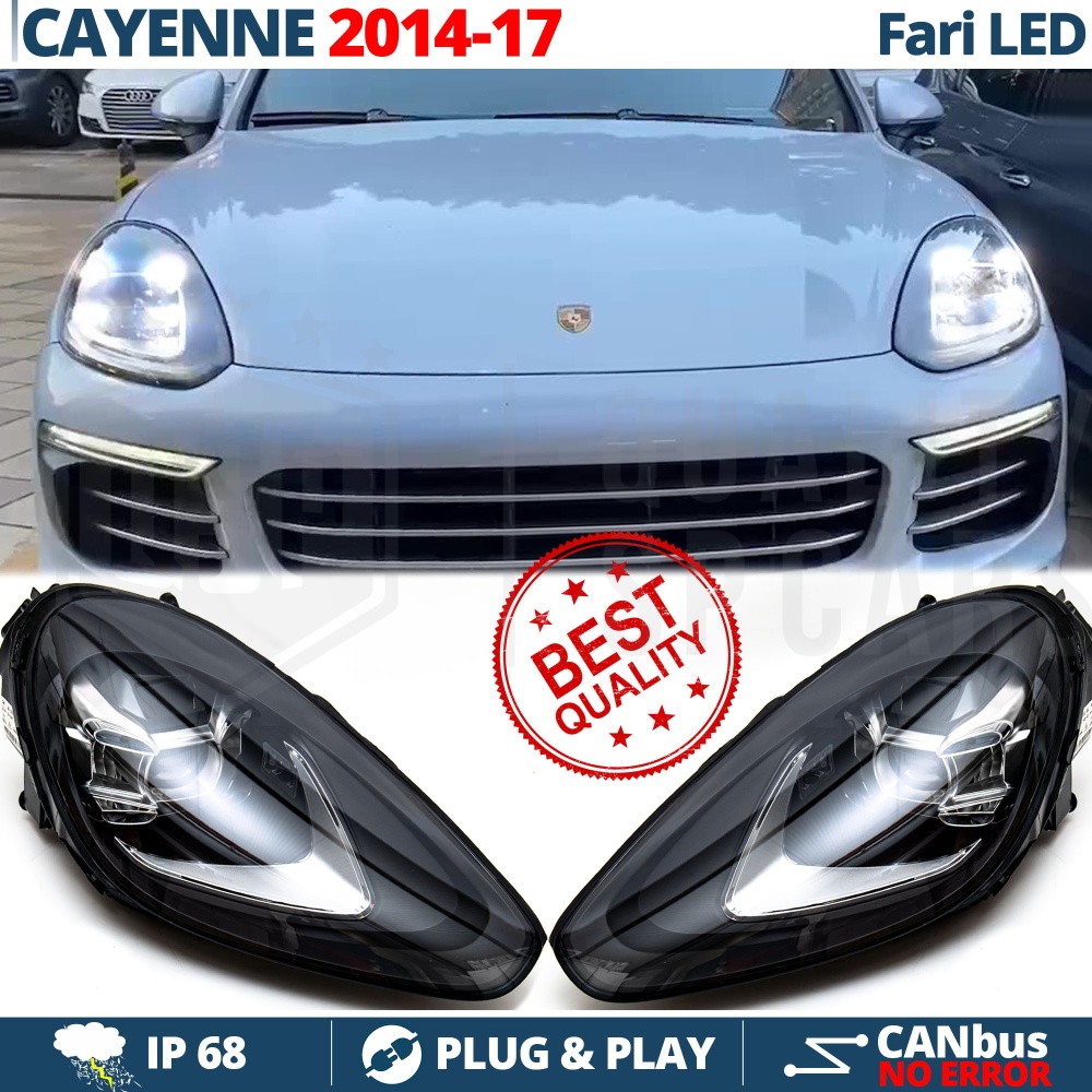 2 FAROS DELANTEROS LED Para Porsche Cayenne 2 2014 -17 APROBADO | Transformación de Faros de Nuevo Modelo