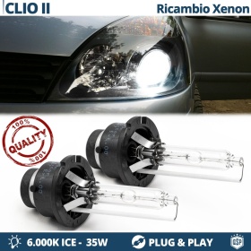 2x Bombillas Xenon D2S de Repuesto para RENAULT CLIO 2 Luz 6.000K Blanco Frio Lámparas 35W