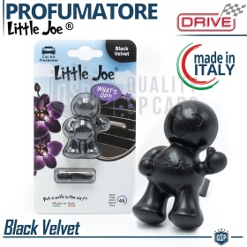 AMBIENTADOR DE COCHE Little Joe® NEGRO | Perfume Interior BLACK VELVET 45 Días | MADE IN ITALY