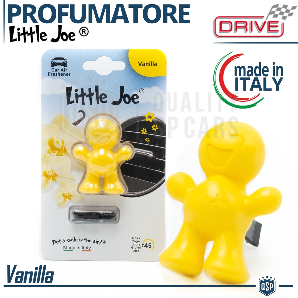AMBIENTADOR DE COCHE Little Joe® AMARILLO | Perfume Interior VAINILLA 45 Días | MADE IN ITALY