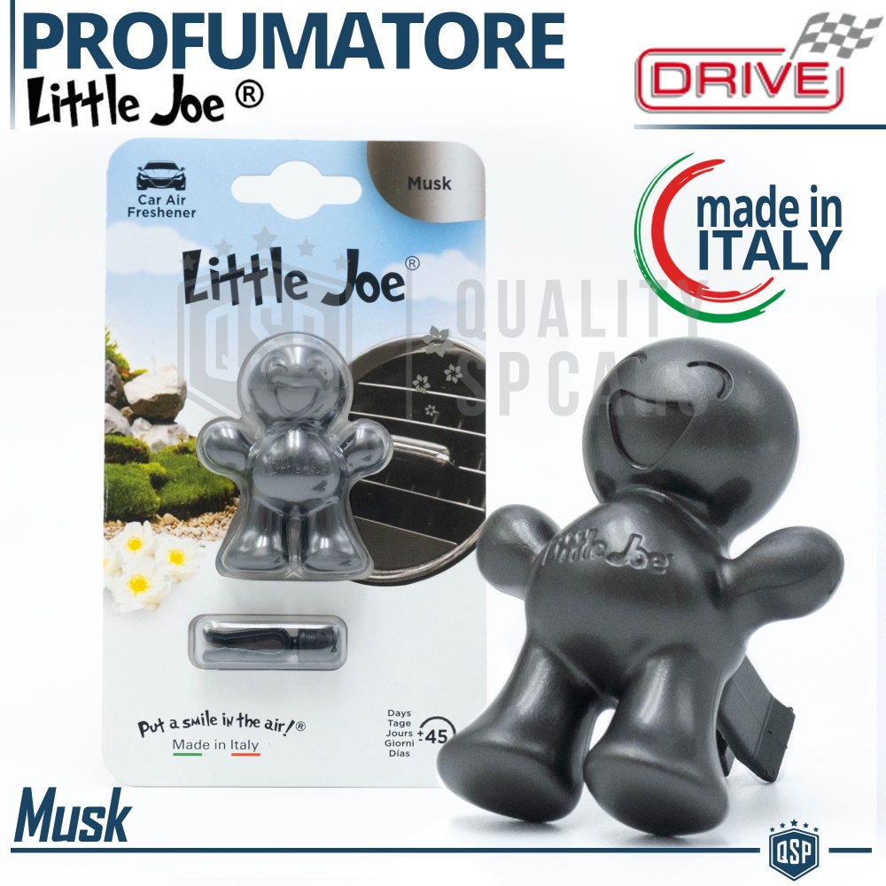 AMBIENTADOR DE COCHE Little Joe® GRIS METÁLICO | Perfume Interior MUSK 45 Días | MADE IN ITALY