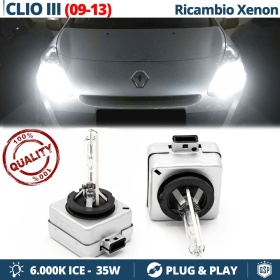 2x Bombillas Xenon D1S de Repuesto para RENAULT CLIO 3 Luz 6.000K Blanco Frio Lámparas 35W