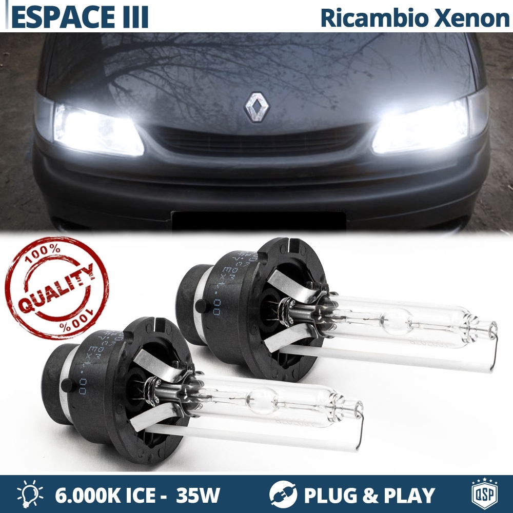 2x Bombillas Xenon D2S de Repuesto para RENAULT ESPACE 3 Luz 6.000K Blanco Frio Lámpara 35W