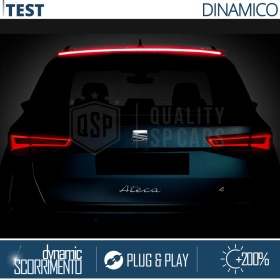 SPOILER LED Posteriore Per Cupra Ateca | Striscia LED DINAMICA, Alettone Adesivo Fibra di Carbonio