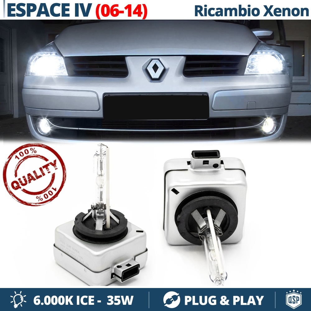 2x Bombillas Xenon D1S de Repuesto para RENAULT ESPACE 4 06-14 Luz 6.000K Blanco Frio Lámpara 35W