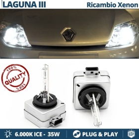 2x Bombillas Bi-Xenon D1S de Repuesto para RENAULT LAGUNA 3 Luz 6.000K Blanco Frio Lámparas 35W